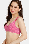 Rosaline Everyday Double Layered Non Wired 3/4th Coverage T-Shirt Bra - Pink Passion Pt — thumbnail 3